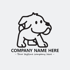 Dog illustration black and white for logo company vector image
