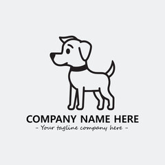 Dog illustration black and white for logo company vector image
