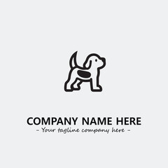 Dog illustration black and white for logo company vector image
