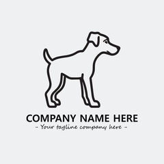 Dog illustration black and white for logo company vector image
