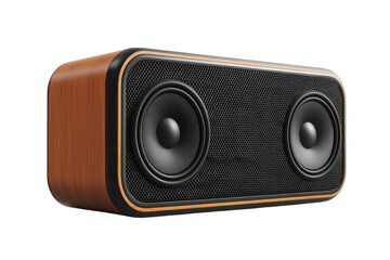 Obraz premium Elegant wooden Bluetooth speaker rich sound dual drivers modern design home audio portable music
