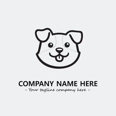 Dog illustration black and white for logo company vector image

