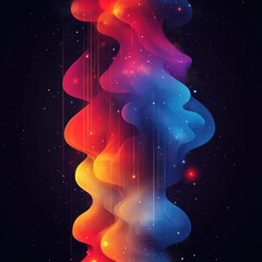 Cosmic Waves: A Symphony of Color and Light