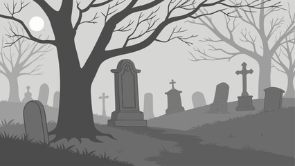Obraz premium cemetery in winter