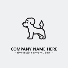 Dog illustration black and white for logo company vector image
