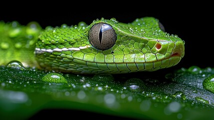 Emerald Beauty: A Close-Up of a Green Pit Viper