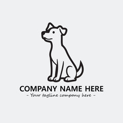 Dog illustration black and white for logo company vector image
