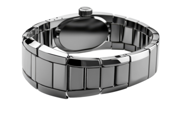Sleek silver wristwatch elegant oval face contemporary metal band design showcasing refined