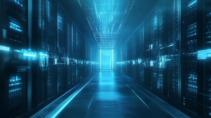 Obraz premium Blue digital network cloud pictures