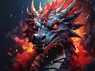 3d rendered illustration of a red eye dragon