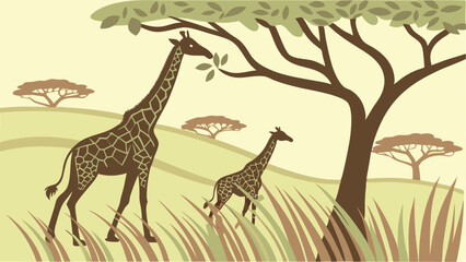 giraffe in the savannah