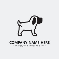 Dog illustration black and white for logo company vector image
