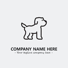 Dog illustration black and white for logo company vector image
