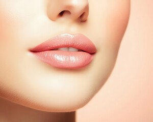 Obraz premium Subtly flushed cheeks glowing with health and vitality, modern minimalist aesthetic, freshfaced, simple and elegant