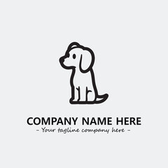 Dog illustration black and white for logo company vector image
