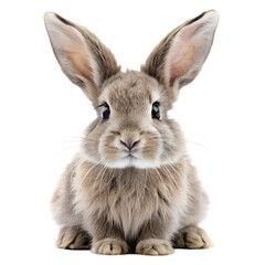 Obraz premium A gray color cute rabbit isolated on white background