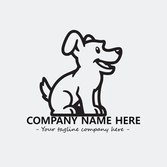 Dog illustration black and white for logo company vector image

