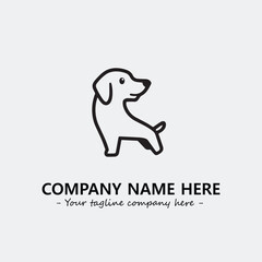 Dog illustration black and white for logo company vector image

