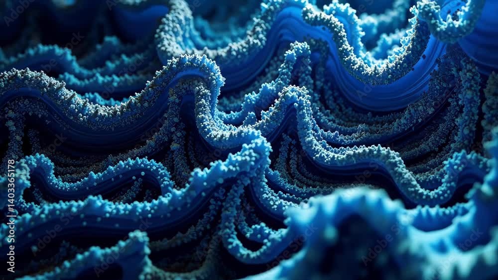 Poster mesmerizing blue wavy abstract texture a seamless loop of intricate patterns and granular details