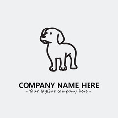 Obraz premium Dog illustration black and white for logo company vector image 