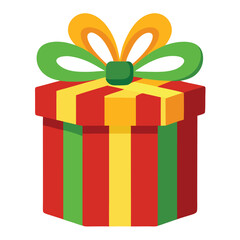 Christmas gift box isolated on white background