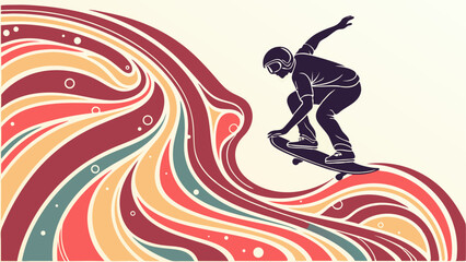 Naklejka premium girl on a skateboard