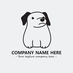 Dog illustration black and white for logo company vector image
