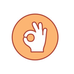 Obraz premium vector hand ok icon