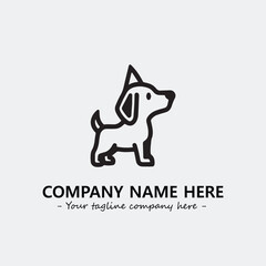 Dog illustration black and white for logo company vector image
