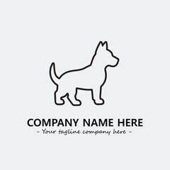 Dog illustration black and white for logo company vector image

