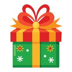 Christmas gift box isolated on white background