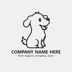 Fototapeta premium Dog illustration black and white for logo company vector image 