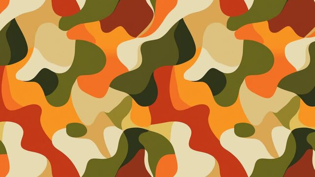 Seamless looping pattern of jungle camouflage texture in motion.