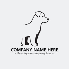 Obraz premium Dog illustration black and white for logo company vector image 