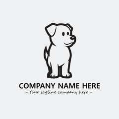Dog illustration black and white for logo company vector image

