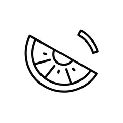 Minimalist Orange Slice Icon Vector Illustration Fruit Segment Line Art