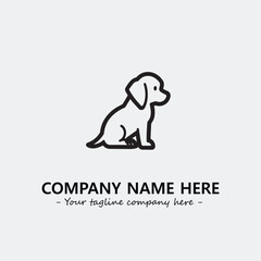 Dog illustration black and white for logo company vector image
