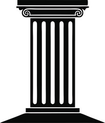 Old door icon vector in silhouette black graphic  