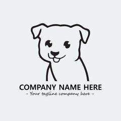 Dog illustration black and white for logo company vector image
