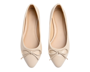 Chic Beige Ballet Flats with Delicate Thin Bow for Elegant Style