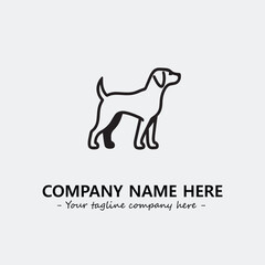 Dog illustration black and white for logo company vector image

