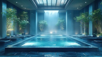Serene Indoor Pool Oasis: A Luxurious Spa Retreat
