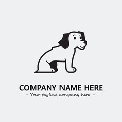 Dog illustration black and white for logo company vector image
