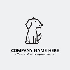 Dog illustration black and white for logo company vector image
