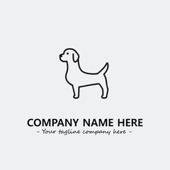 Dog illustration black and white for logo company vector image
