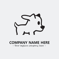 Dog illustration black and white for logo company vector image
