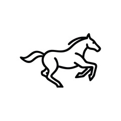 Running Horse Outline Vector Illustration Animal Line Art Graphic Design