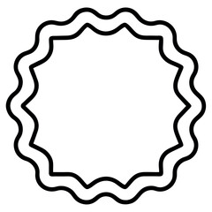  black outline decorative badges and frames, featuring multiple layers of zigzagged lines 