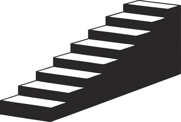 Architectural stairs in silhouette black vector format  