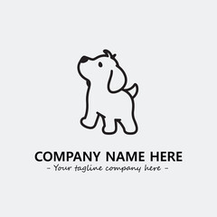 Dog illustration black and white for logo company vector image
